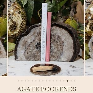 Natural Agate Bookends